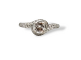 14kt white gold round diamond engagement ring