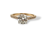 1.61 CTW Diamond Engagement Ring in 14k Gold and Platinum, Size 7