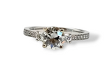 1.44 CTW Diamond Engagement Ring in 14k White Gold, Size 6.5