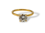 1.34 CTW Diamond Solitaire Engagement Ring in 14k Yellow Gold, Size 7