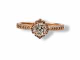14kt rose gold diamond halo engagement ring