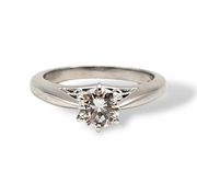 0.70CT. Round Cut Diamond Solitaire Engagement Ring in 14k White Gold, Size 6.5