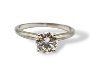 1.12CT. Diamond Solitaire Engagement Ring in 18k White Gold, Size 7.75