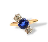 14kt gold sapphire and diamond ring