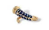 Enameled Lions Head Wrap Ring in 14k Yellow Gold, Size 5