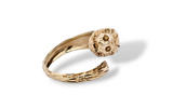 Enameled Lions Head Wrap Ring in 14k Yellow Gold, Size 5
