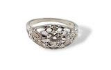 14kt white gold vintage diamond ring