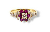 0.60 CTW Ruby and Diamond Ring in 18k Yellow Gold, Size 6.75