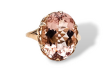 10.23CT. Morganite and Diamond Ring in 14k Rose Gold, Size 9
