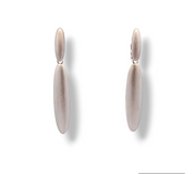 Sterling Silver Contemporary Matte Finished Elongated Drop Earrings
