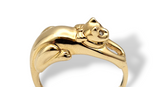 Diamond Cat Ring in 14kt Yellow Gold, Size 10