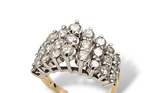 14kt white gold diamond cluster ring