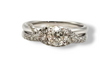 1.03 CTW Diamond Solitaire Engagement Ring Bridal Set in 14k White Gold, Size 6.5