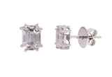 14kt white gold multi-cut diamond studs