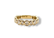 0.72 CTW Oval Cut Diamond Band in 14kt Yellow Gold, Size 6.5