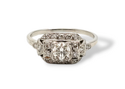 0.60 CTW Diamond Engagement Ring in Platinum, Size 8