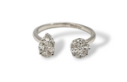 0.52 CTW Diamond Toi Et Moi Ring in 14k White Gold, Size 7.5