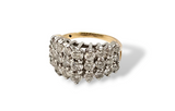 2 CTW Diamond Pryamind Cluster Ring in 14kt Yellow and White Gold, Size 6.5