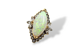 7.35CT. Opal and Diamond Ring in 18kt Yellow Gold, Size 7.5