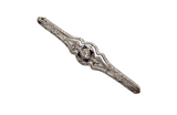 Vintage white gold sapphire and diamond bar pin