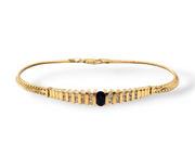 Sapphire and Diamond Bracelet in 14kt Yellow Gold