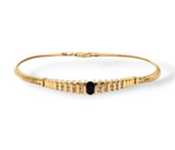 14kt yellow gold diamond accented sapphire bracelet