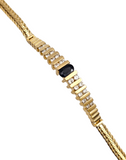 yellow gold oval sapphire bracelet with diamond accents