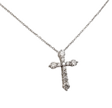 0.50 CTW Diamond Cross Pendant Necklace in 14kt White Gold