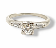 0.56 CTW Diamond Engagement Ring in 14kt White Gold, Size 6.5