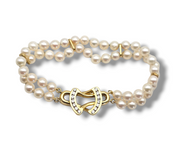 Fresh Water Pearl and Diamond Bracelet in 18k Yellow Gold