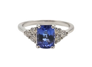 2.68 CTW Tanzanite and Diamond Ring in 14kt White Gold, Size 9.25