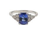 2.68 CTW Tanzanite and Diamond Ring in 14kt White Gold, Size 9.25