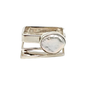 Sterling Silver Pearl Ring Size 7