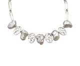 Baroque pearl silver artisan necklace