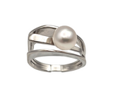 Sterling Silver Pearl Ring, Size 8.25