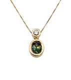 14kt yellow gold green sapphire pendant