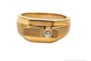 0.16 CTW Diamond Band in 14k Yellow Gold, Size 11