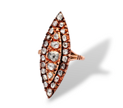 1.30 CTW Rose Cut Daimond Ring in 8.4k Rose Gold, Size 8.25