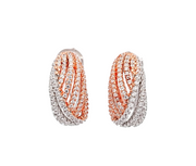 Sterling Silver And Rose Gold Vermeil Cubic Zirconia Earrings