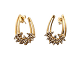 14kt yellow gold diamond cluster hoops