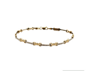 Two Tone Textured Link Bracelet in 14kt Gold