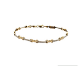 Two Tone Textured Link Bracelet in 14kt Gold