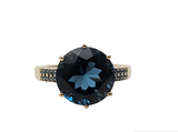 7.67 CTW Blue Topaz Engagement Ring in 14k Yellow Gold, Size 7.25