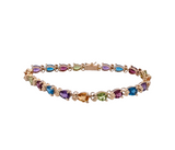 11.42 CTW Pear Cut Multi-Gem Bracelet in 14k Yellow Gold