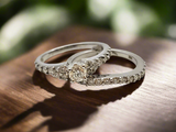 Diamond Engagement Ring Set in 14k White Gold
