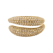 1.30 CTW Diamond Bypass Ring in 18k Yellow Gold, Size 7