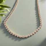 14K Gold Diamond Bezel Necklace - 1.43ct