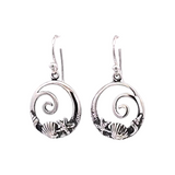 Sterling Silver Love The Sea Hoop Drop Earrings