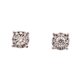 0.32 CTW Diamond Cluster Earrings in 14k White Gold