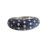 Sapphire and Diamond Ring in 18k White Gold, Size 7